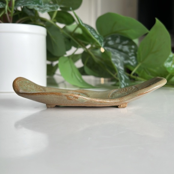 Handmade Pottery Trinket Jewelry Dish Abstract Decor Vintage - Picture 4 of 14